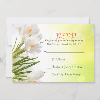 Convite Placa RSVP Iris White Sunny Primavera White