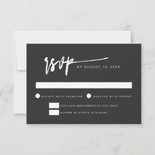 Convite Placa RSVP Mínima Contemporânea PRIYA Black