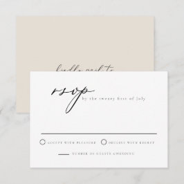 Convite Placa RSVP Moderna de Script de Caligrafia Elegant