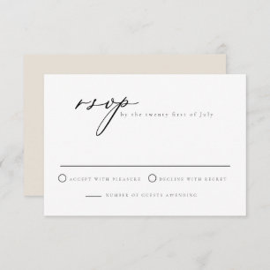 Convite Placa RSVP Moderna de Script de Caligrafia Elegant