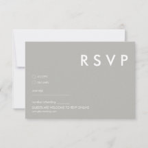 Placa RSVP Moderna Minimalista | Casamento de cinz