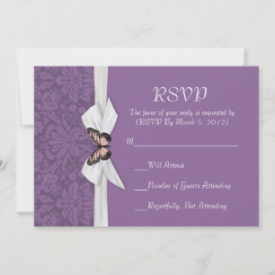 Convite Placa RSVP Regal Tudor Damask