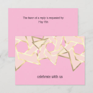 Convite Placa RSVP Sheer Estrela Dourada de David
