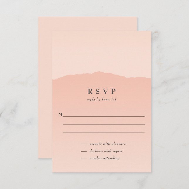 Convite Placa RSVP Simples Trendy Blush Wedding (Frente/Verso)