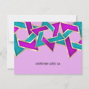 Convite Placa RSVP Turquoise Estrela Roxa de David