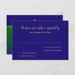 Convite Placa RSVP Verde Brilhante e Estrela Azul