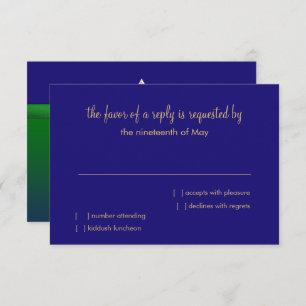 Convite Placa RSVP Verde Brilhante e Estrela Azul