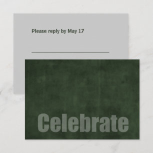 Convite Placa RSVP Verde do bar Mitzvah Grunge