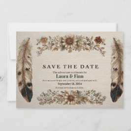 Convite Placa rustica "Save the Date" (Salvar data) com Pe