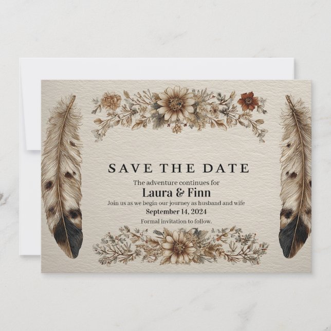 Convite Placa rustica "Save the Date" (Salvar data) com Pe (Frente)