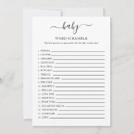 Convite Placa Scramble do chá de fraldas
