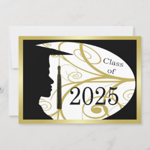 Convite Placa Silhouette 2025 Dourada e Black Man