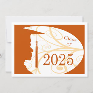 Convite Placa Silhouette 2025 White e Orange Man