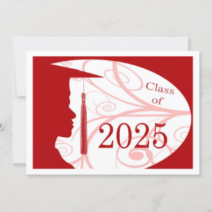 Convite Placa Silhouette 2025 White e Red Man