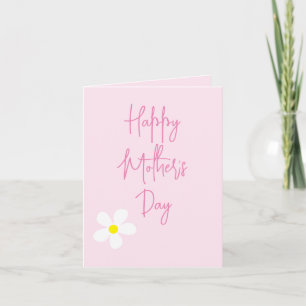 Convite Placa simples cor-de-rosa margarida dia de as mães