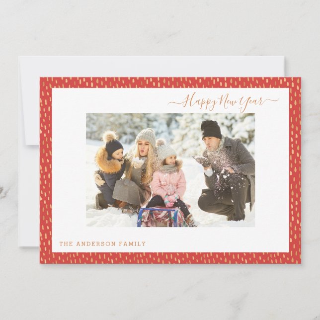 Convite Placa Simples Vermelha Elegante Moderna do feliz a (Frente)