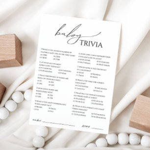Convite Placa Trivia de Chá de fraldas Neutro Whimsical