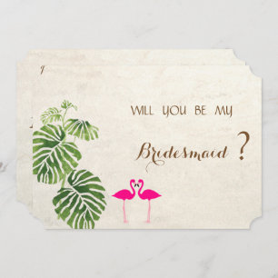 Convite Placa Tropical Flamingos Bridesmaid