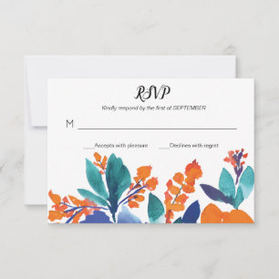 Convite Placa Vibrant Floral Bloom RSVP