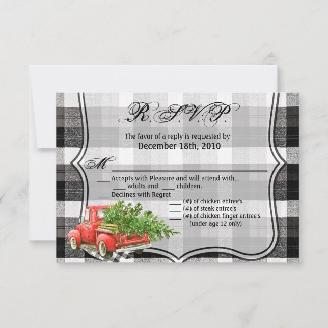 Convite Placa XMAS XMAS Truck Buffalo Xadrez Chris 5x3.5 R (Frente)