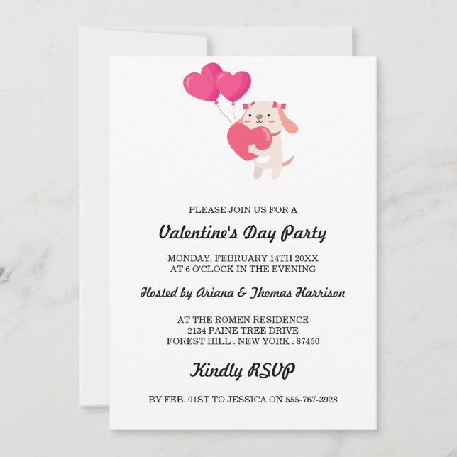 Convite Placas com Obrigado de Dia de os namorados de Ursi (Frente)