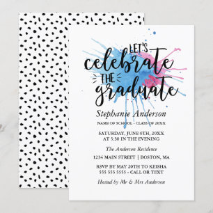 Convite Placas de Aquarela   Celebrar o Formando