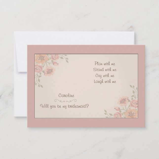 Convite Placas de Bridesmaid Floral Whispers (Frente)