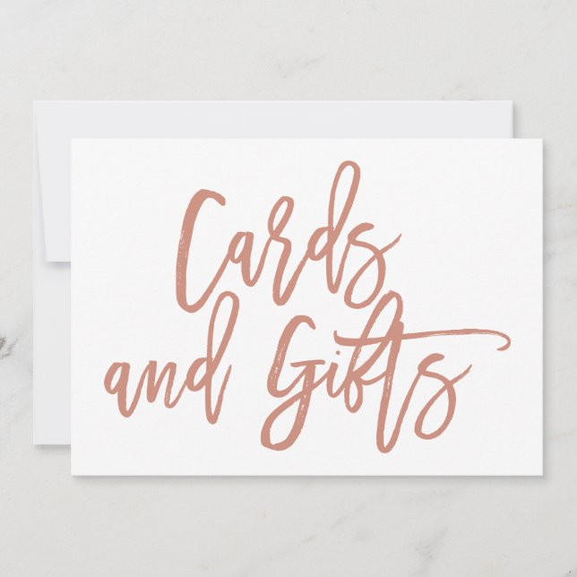 Convite Placas de Casamento Chic Hand Lettered e Sinal de  (Frente)