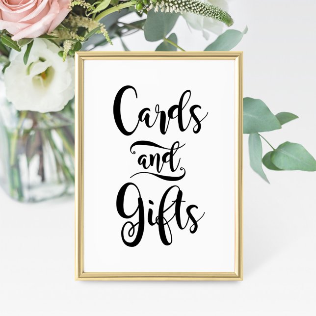 Convite Placas de casamento em Bold Brush Script Cards and (Criador carregado)