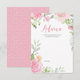 Convite Placas de conselho para chás de fraldas de flores