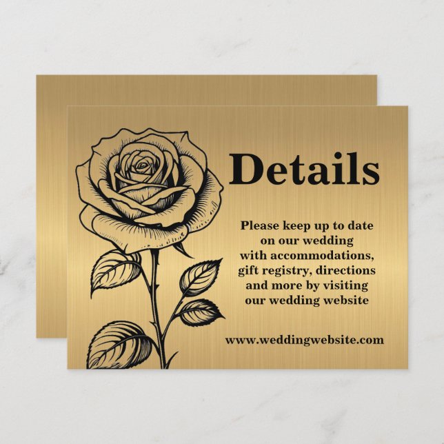 Convite Placas de gabinete para o site Dourado Black Rosa  (Frente/Verso)