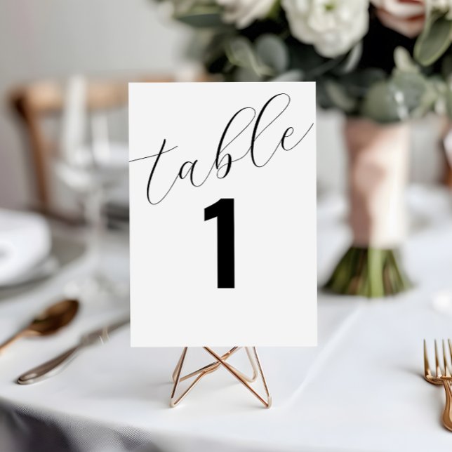 Convite Placas de Gráfico de Número de Tabela de Casamento (Elevate your wedding experience with our beautifully designed minimalist table number card.)