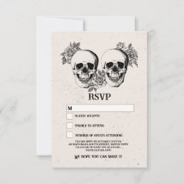 Convite Placas de Halloween Rustic RSVP de Casamento