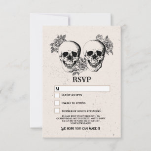 Convite Placas de Halloween Rustic RSVP de Casamento