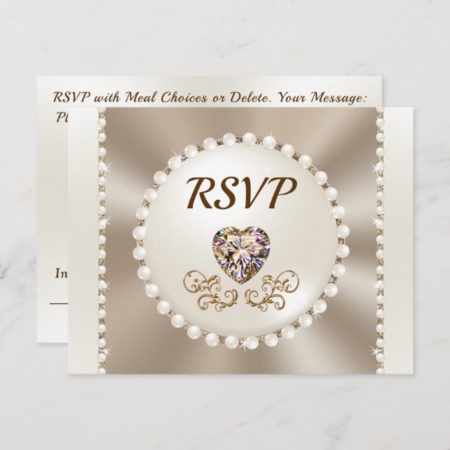 Convite Placas de menu RSVP Elegantes ou Excluir opções de (Frente/Verso)