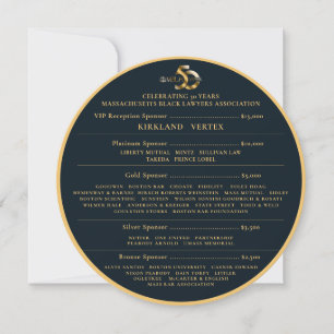 Convite Placas de Mesa de nível de patrocínio