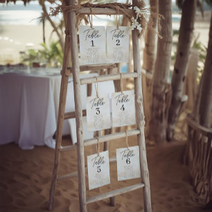 Convite Placas de Mesa para Gráficos de Casamento de Praia