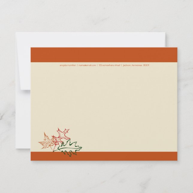 Convite Placas de Nota de Folhas de outono (Frente)