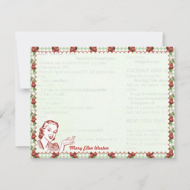 Convite Placas de Nota Plana Personalizadas para Cereja de (Frente)