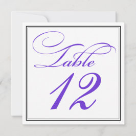 Convite Placas de Número de Tabela de Script Formal Roxo