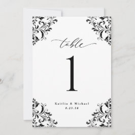 Convite Placas de números de tabela de casamento branco pr