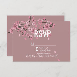 Convite Placas de Ombre 3D Cherry Blossom Botany RSVP