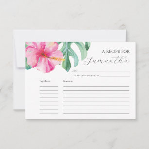 Convite Placas de Receita Imprimíveis Flores de Aquarela