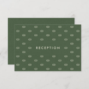 Convite Placas de Recepção de casamento de padrão verde
