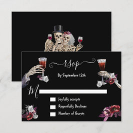 Convite Placas de resposta do Skeleton para Gótico de Mort