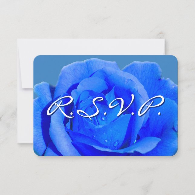 Convite Placas de Rosa personalizadas RSVP Rosa azul (Frente)