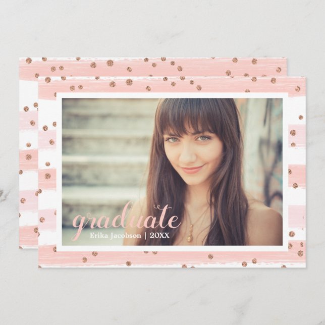 Convite Placas de terceiros com Formando em tiras Douradas (Frente/Verso)