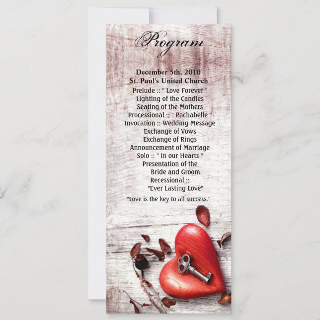 Convite Placas do programa 4x9.25 Chave de madeira do país (Frente)