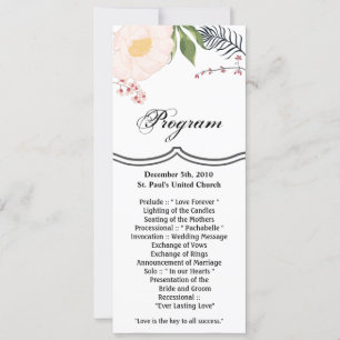 Convite Placas do programa 4x9.25 Flores brancas em branco