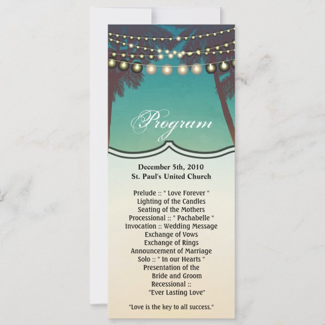 Convite Placas do Programa 4x9.25 Praia Palm Trees Sunset (Frente)